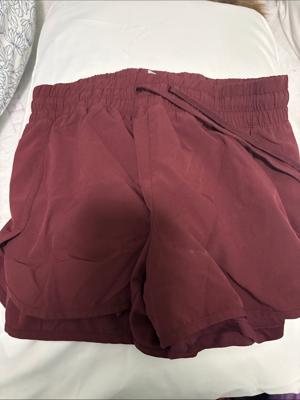 Velocity Burgundy Athletic Shorts with Elastic Waist